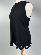 Black Scallop Hem Blouse – Size Large