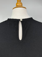Black Scallop Hem Blouse – Size Large