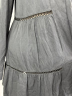 Draped Open-Front Cardigan with Roll-Up Sleeves – Size Large