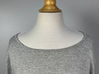 Coverstitched Gray Open-Sleeve Sweater – Size XL