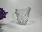 Vintage Pressed Glass Creamer – 4″ Tall, Floral Pattern