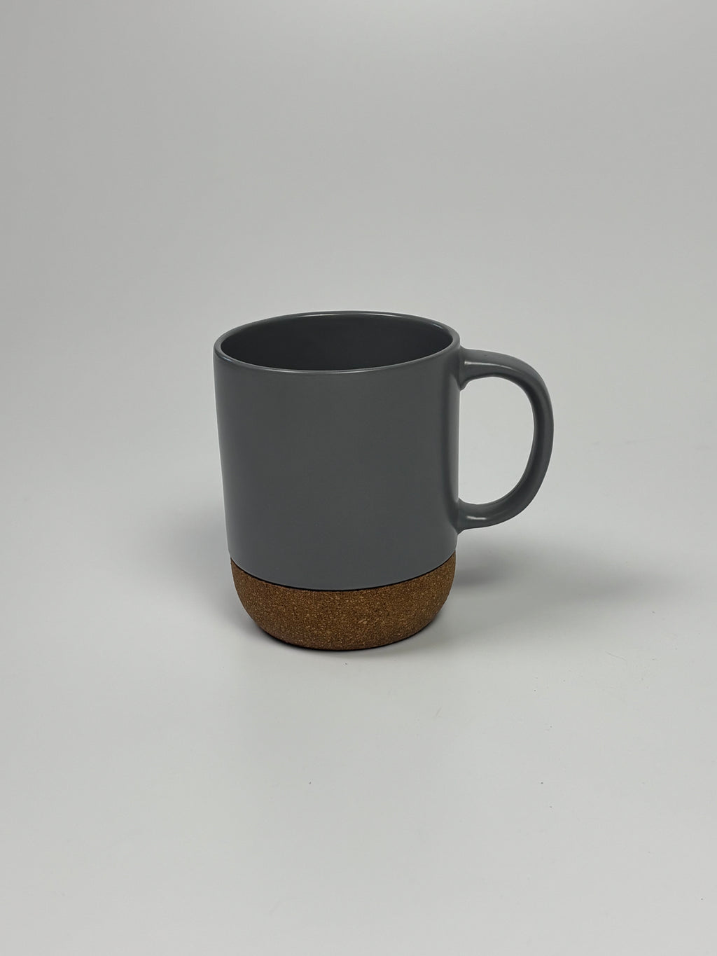 Gray Ceramic Mug with Cork Bottom – 11″ Circumference