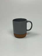 Gray Ceramic Mug with Cork Bottom – 11″ Circumference