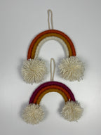 Set of 2 Rainbow Wall Hangings – Yarn & Burlap