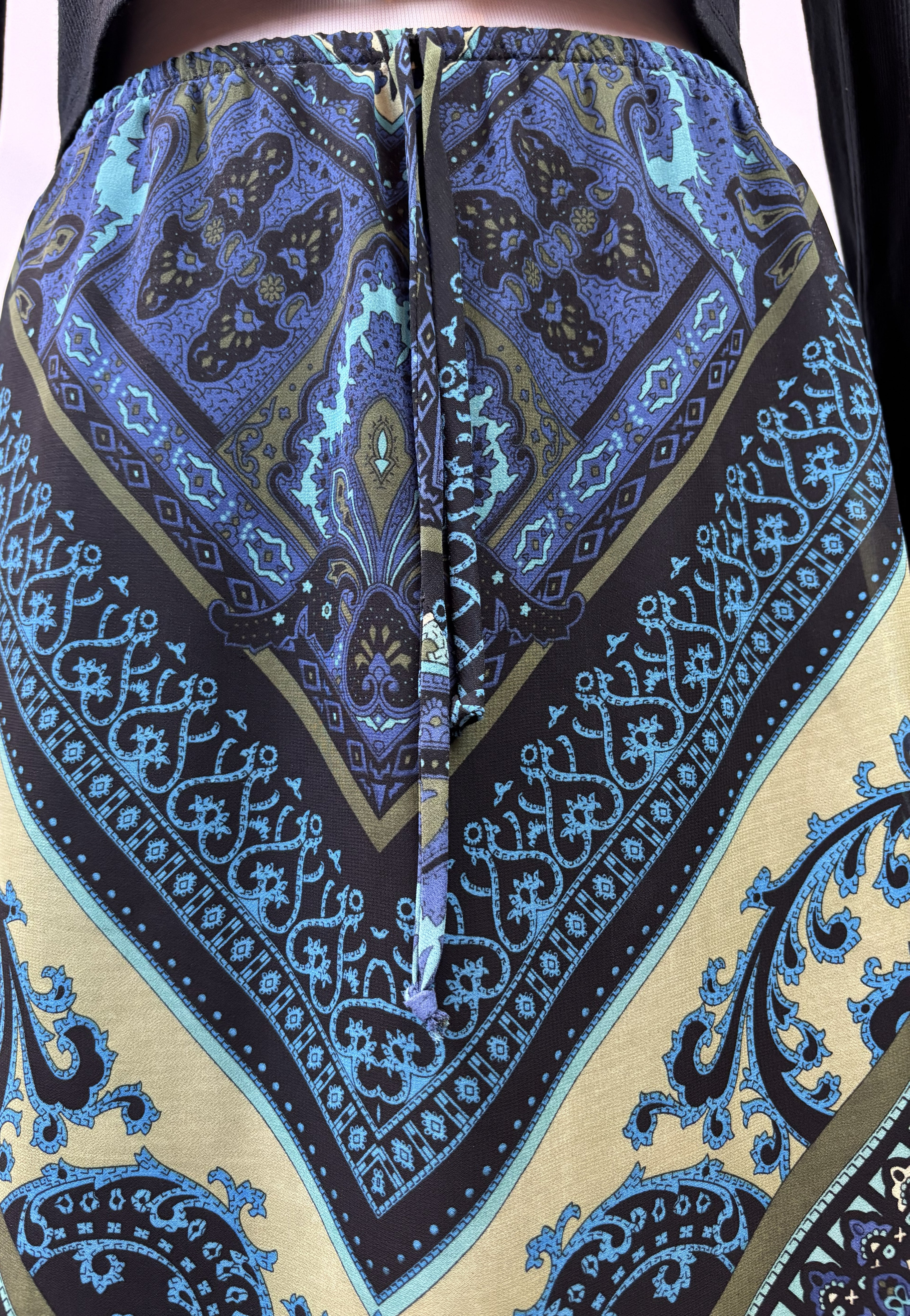 Vintage-Inspired Paisley Handkerchief Skirt - Small