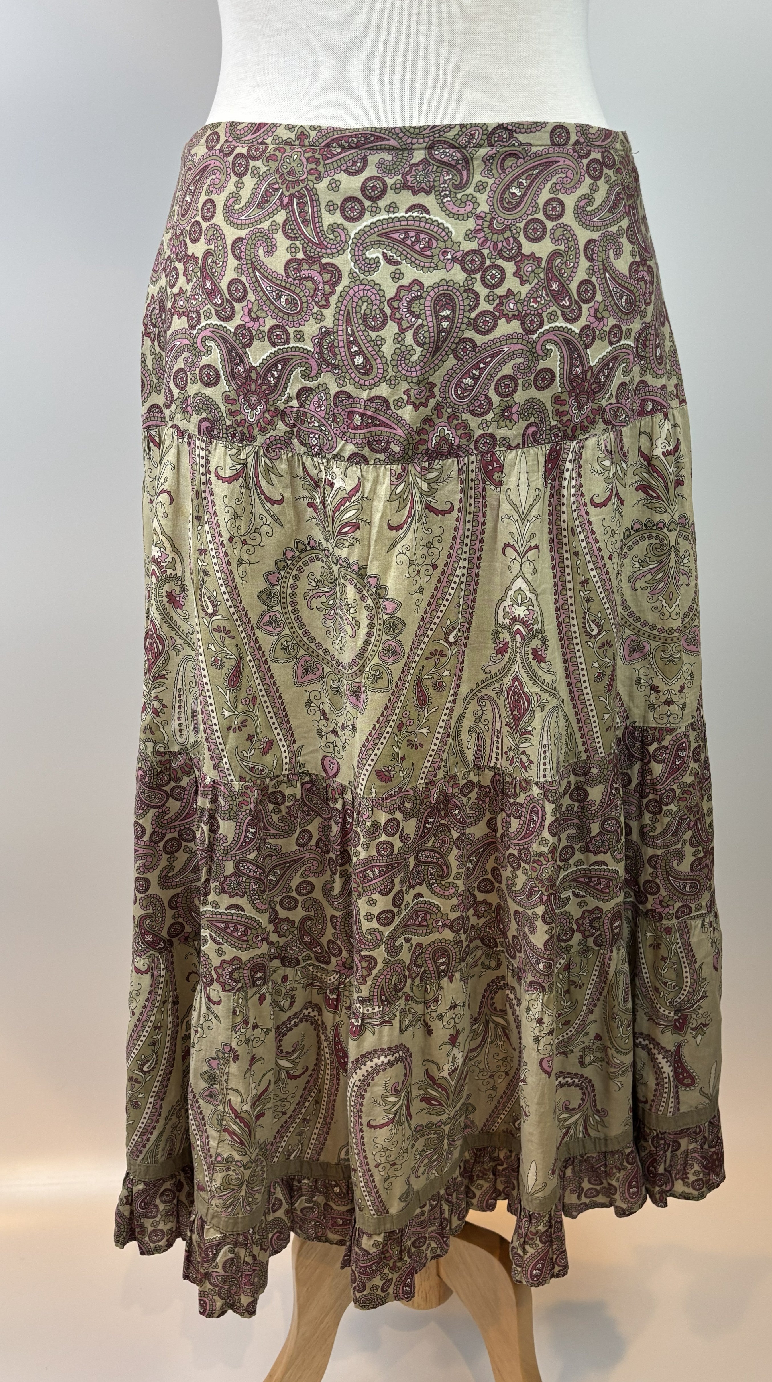 Woolworths Paisley Boho Skirt Size 8 (Hip ~91 cm)