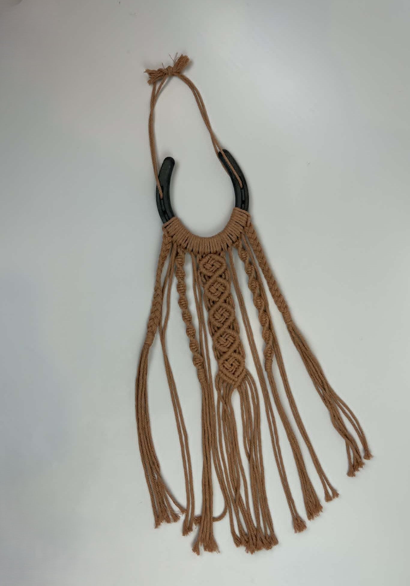 Western Macramé Horseshoe Wall Hanging