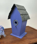 Hand-Painted Purple Wooden Birdhouse