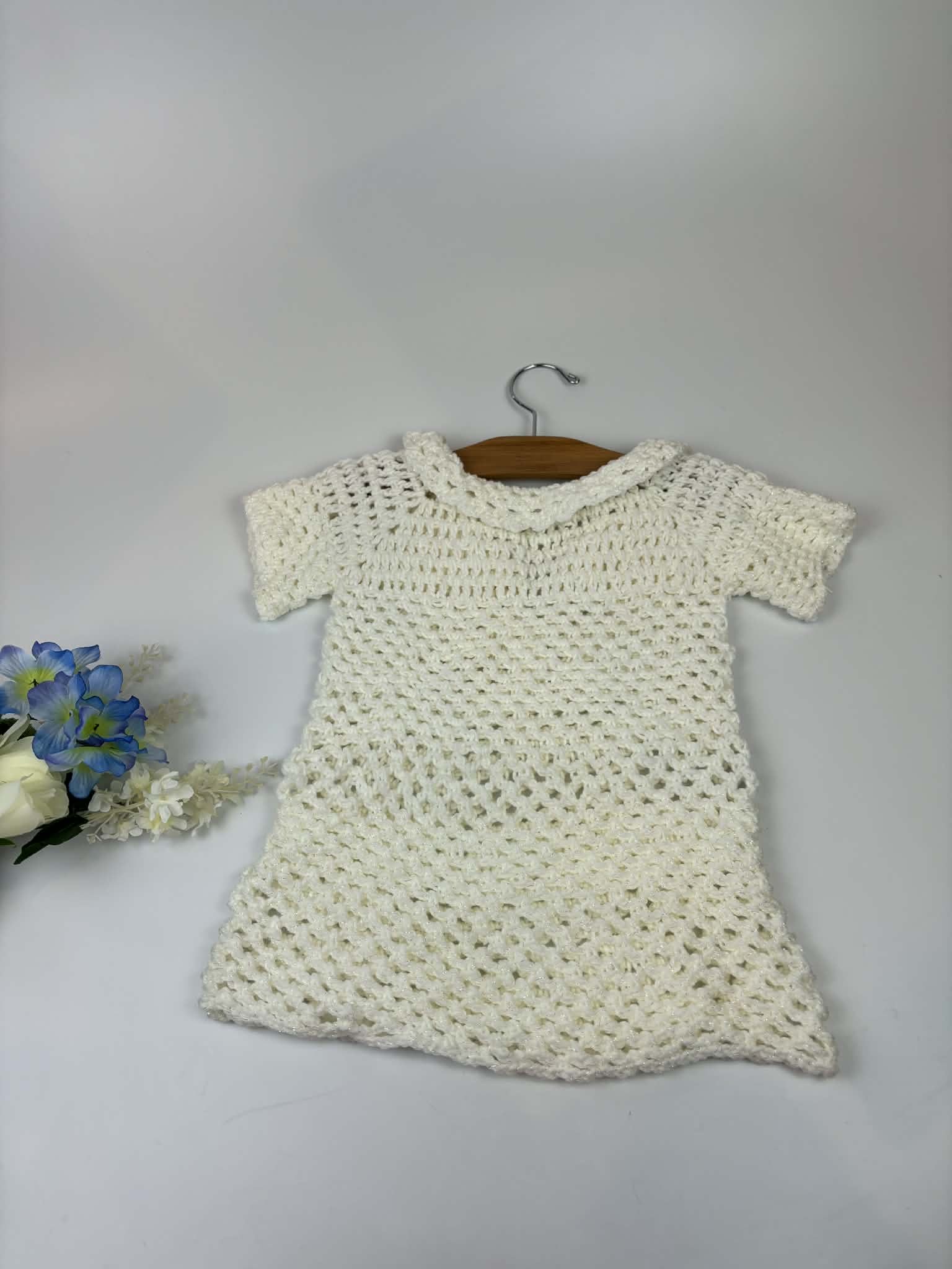 Hand Knit Children’s Dress – Cream