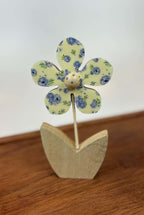 Blue Floral Wooden Decor Set (Set of 3)