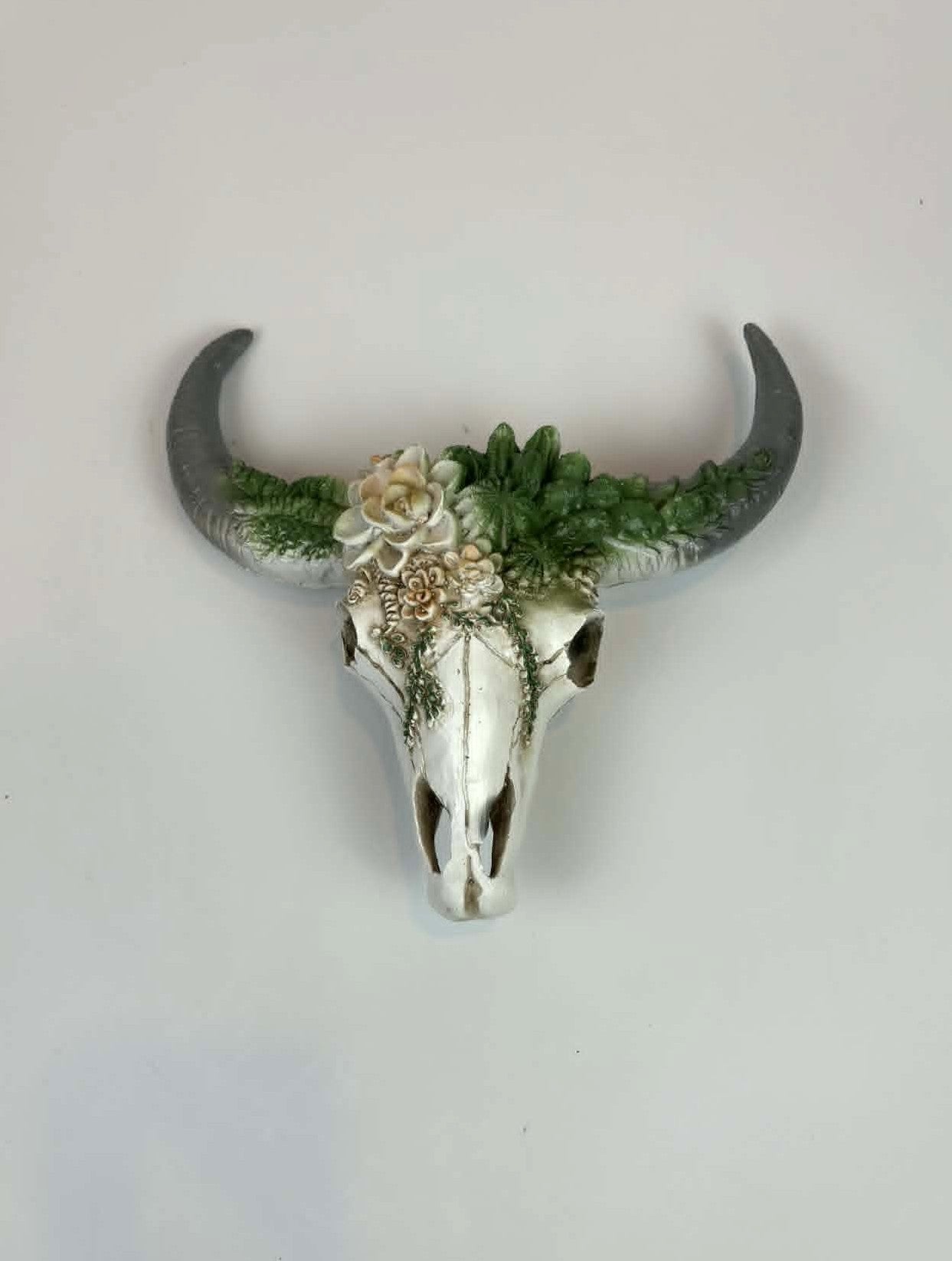 Floral Western Bull Skull Wall Decor- Small!