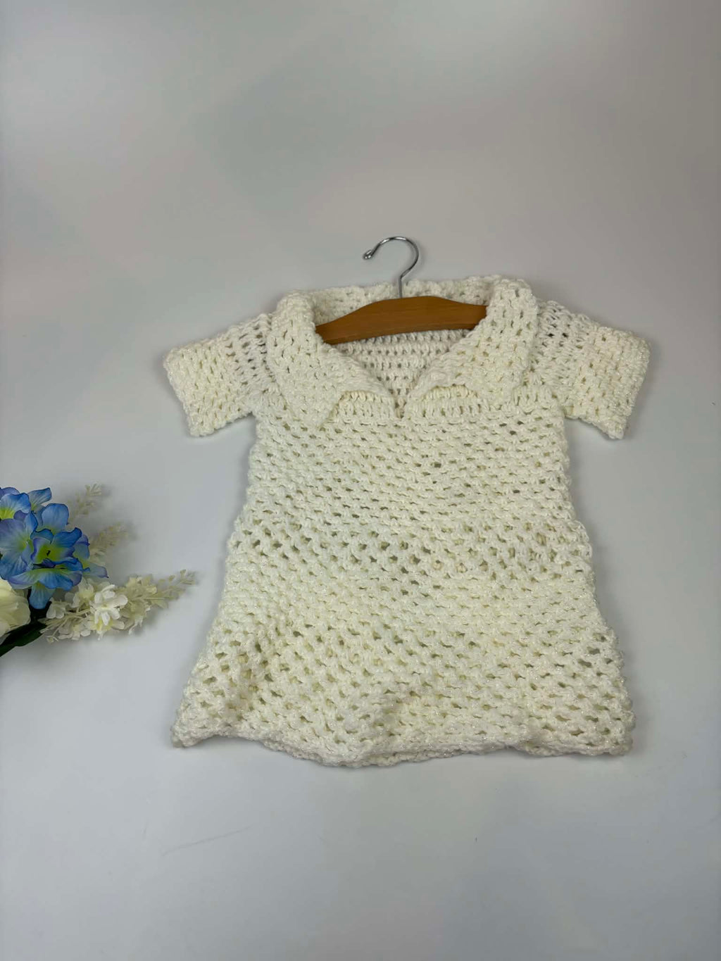 Hand Knit Children’s Dress – Cream