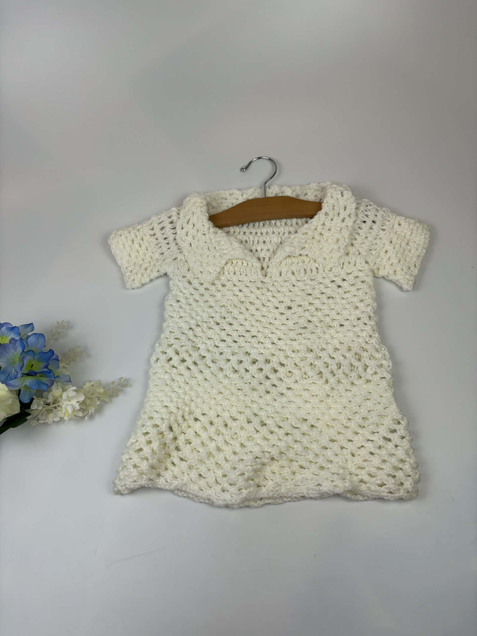 Hand Knit Children’s Dress – Cream