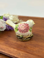 Hand-Painted Floral Bird Figurine