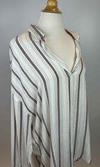 Perch by Blu-Pepper Striped Button-Front Blouse – 2XL