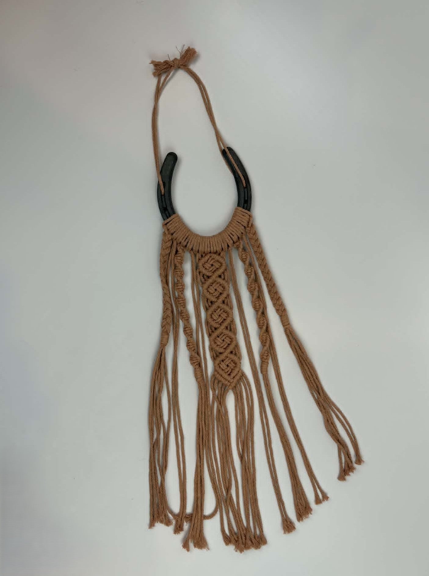 Western Macramé Horseshoe Wall Hanging