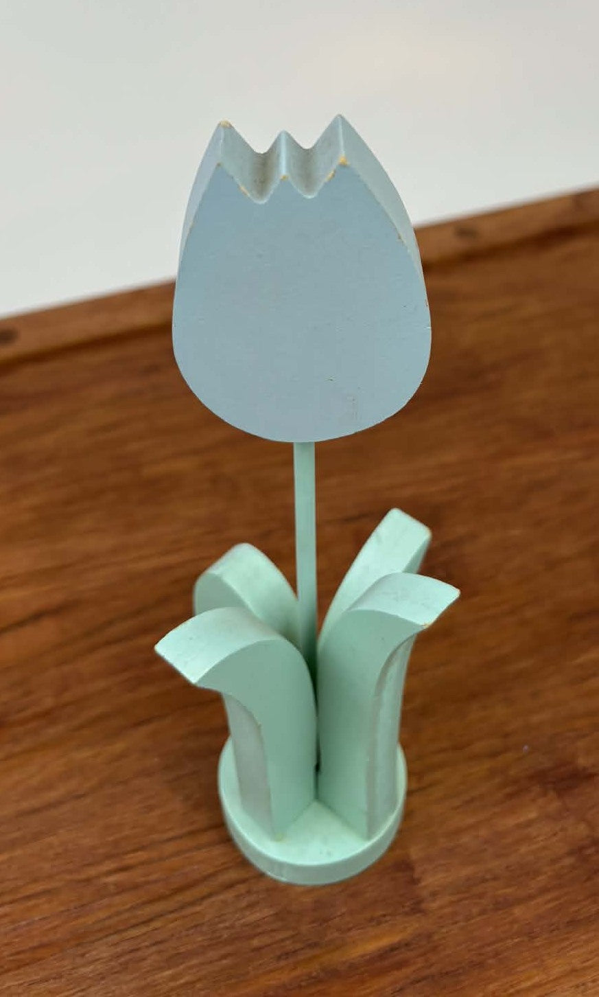Handcrafted Wooden Tulip Decor – Soft Sage