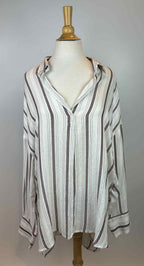 Perch by Blu-Pepper Striped Button-Front Blouse – 2XL