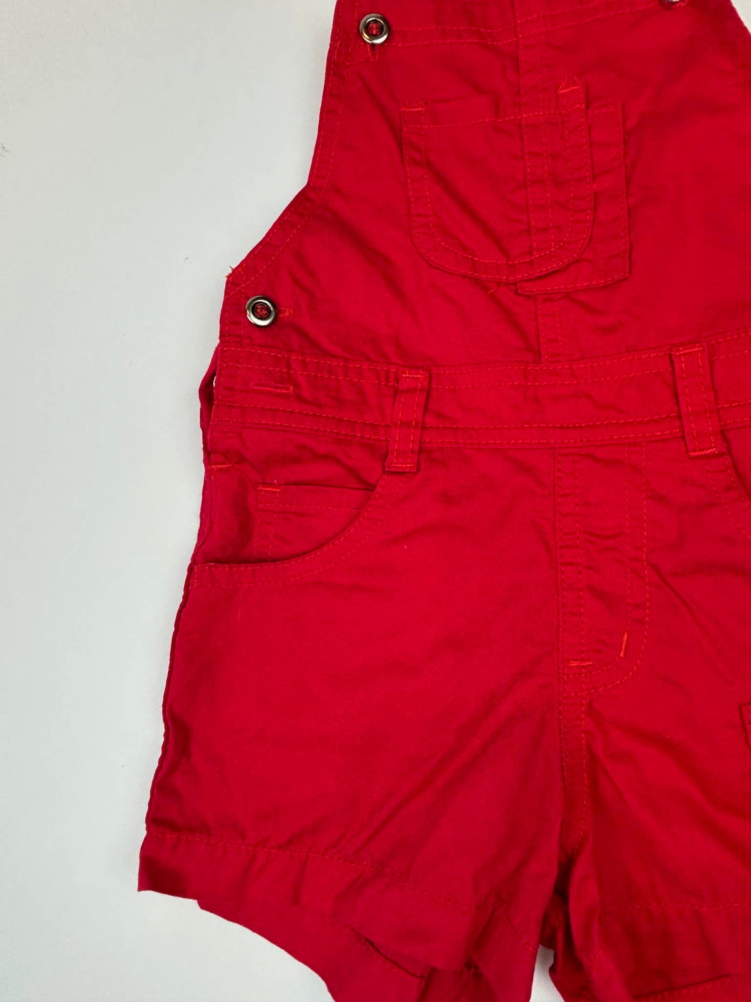Bambini Red Shortall Overalls – Toddler Size L- Fits like 2T–3T