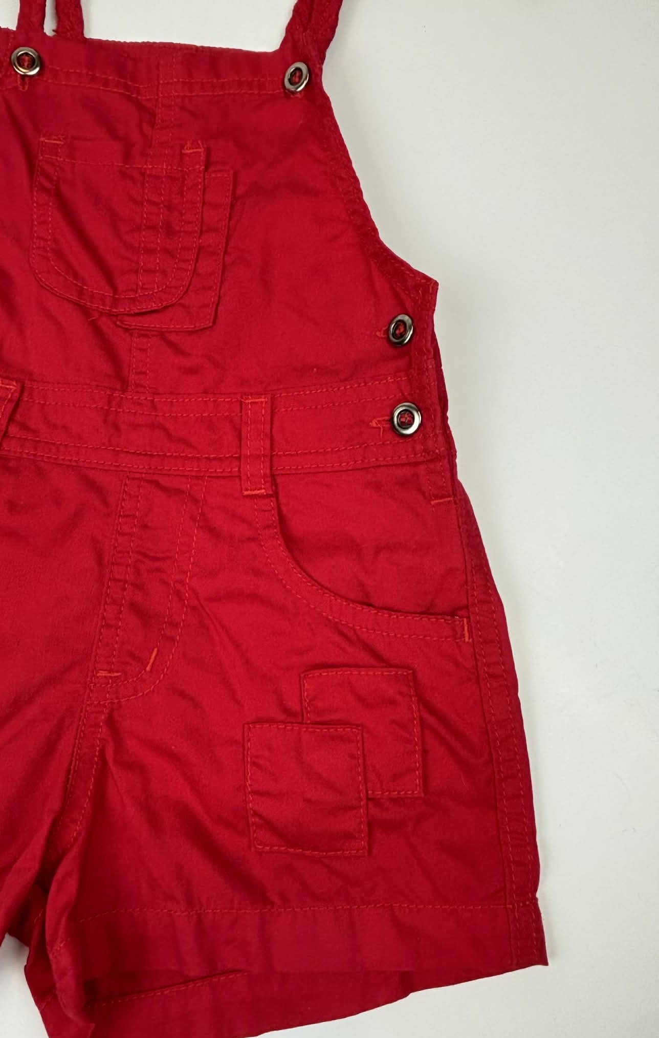 Bambini Red Shortall Overalls – Toddler Size L- Fits like 2T–3T
