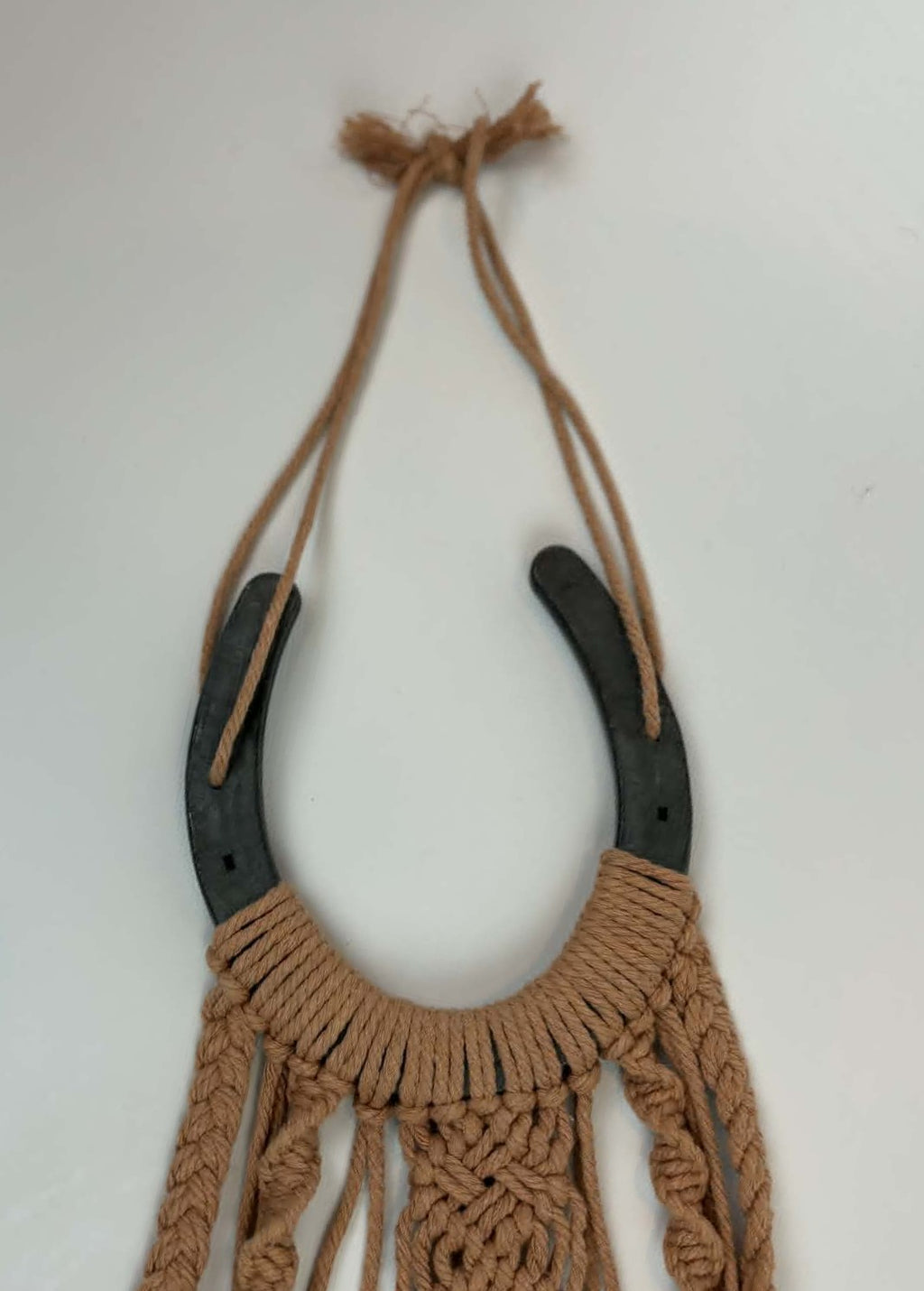 Western Macramé Horseshoe Wall Hanging
